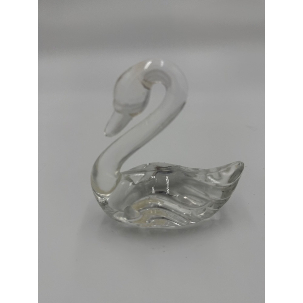 VTG Fenton Swan Clear Glass Figurine Beautiful Marked‎ Stamped